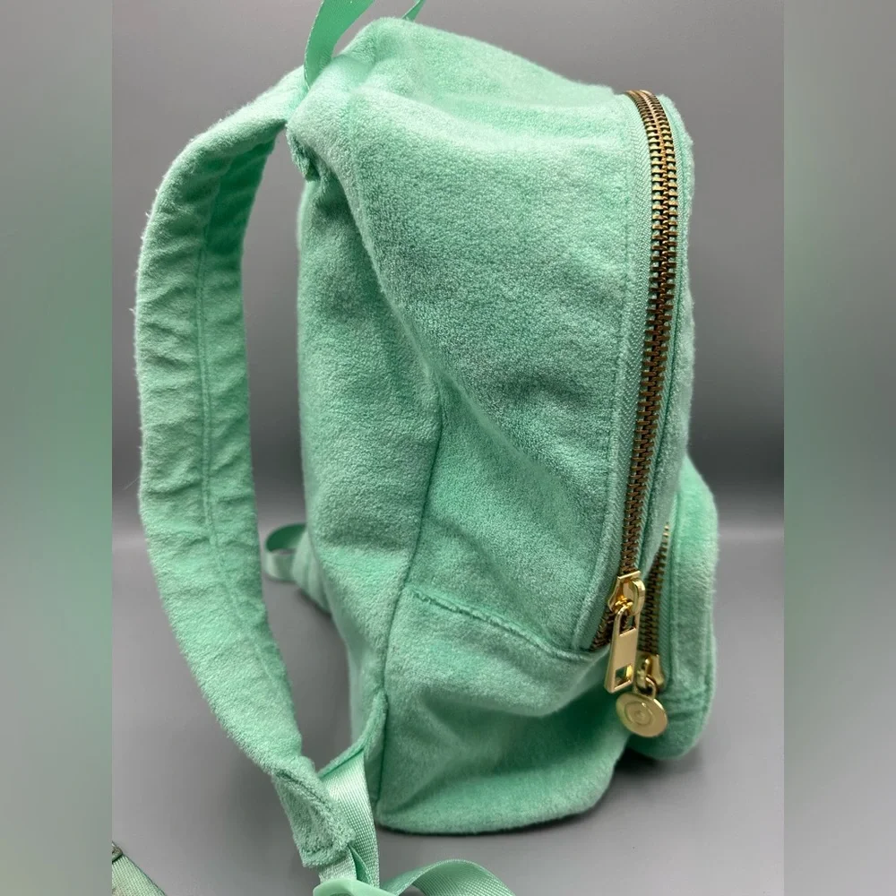 Stoney Clover Lane Terry Cloth Embossed Backpack Light Green Mint
